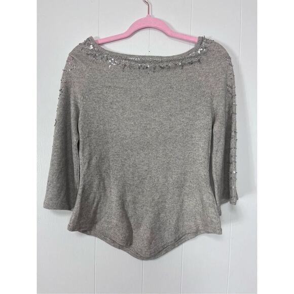 New Arden B Gray Silk Cashmere Boat Neck Sweater Women’s Small - Picture 9 of 9